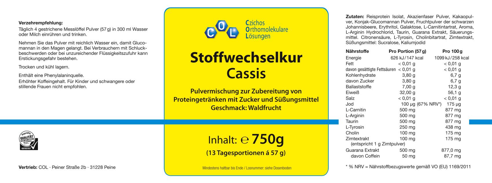 Stoffwechselkur Cassis